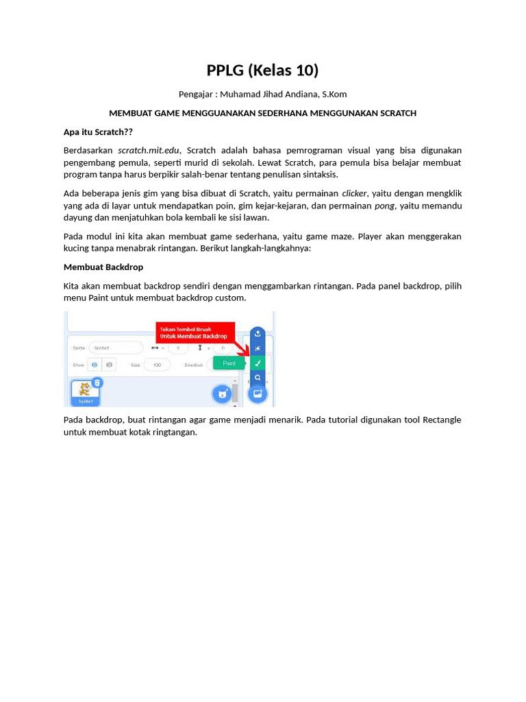 Membuat Game Maze Sederhana di Scratch | PDF