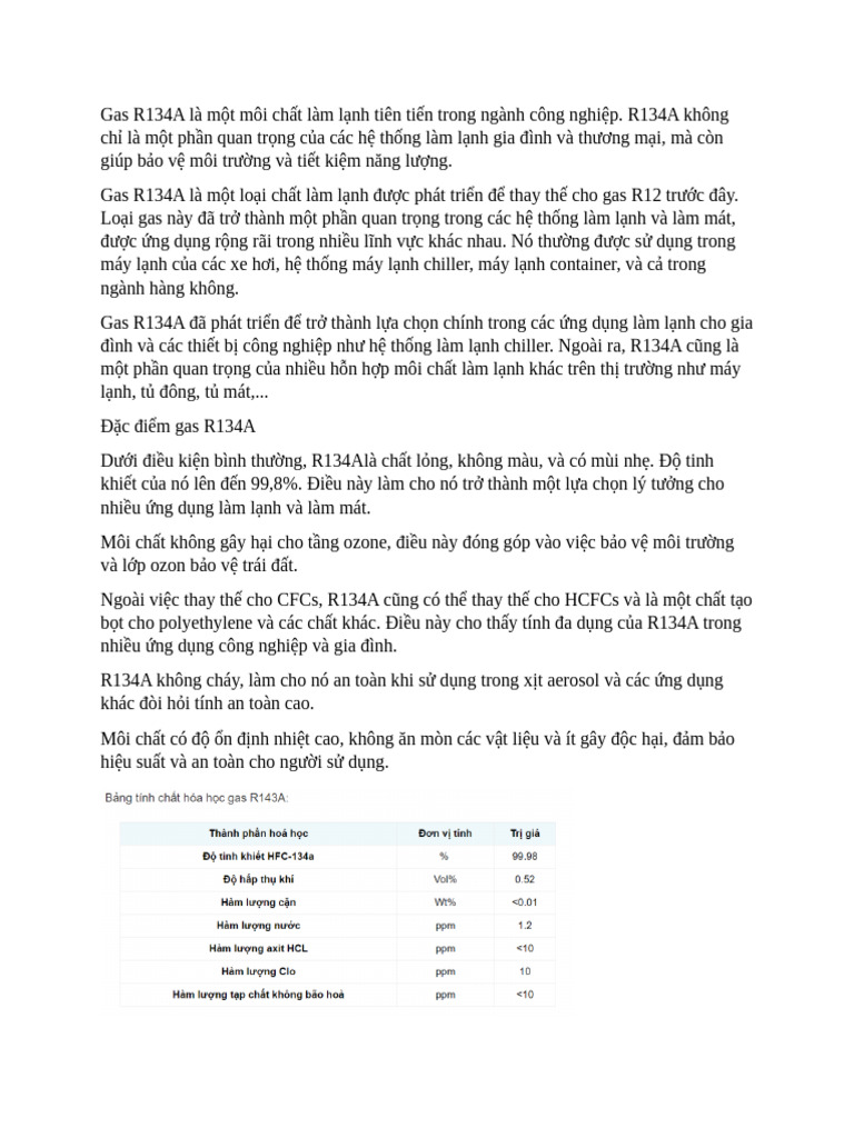 Gas R134A | PDF