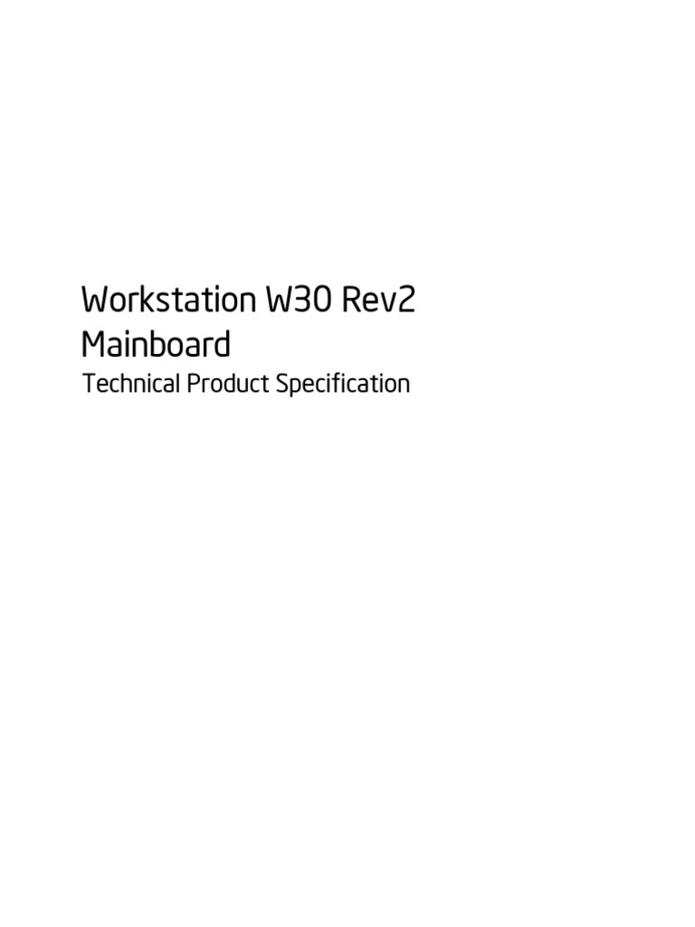 Workstation W30 Rev2 Board Manual | PDF | Usb | Bios