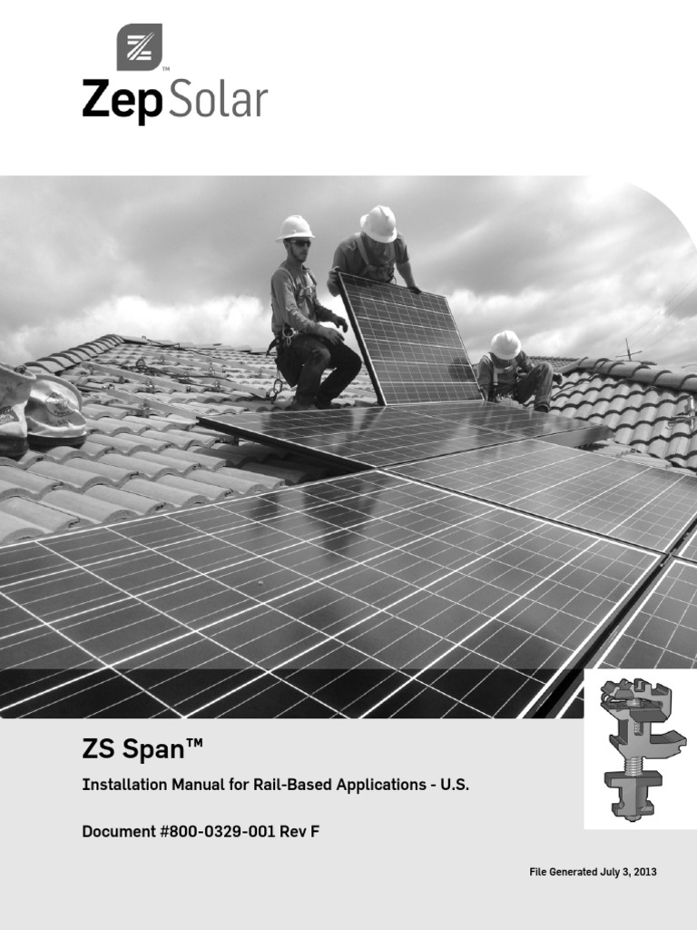 Zep ZS Span System Installation Guide | PDF | Solar Panel | Roof