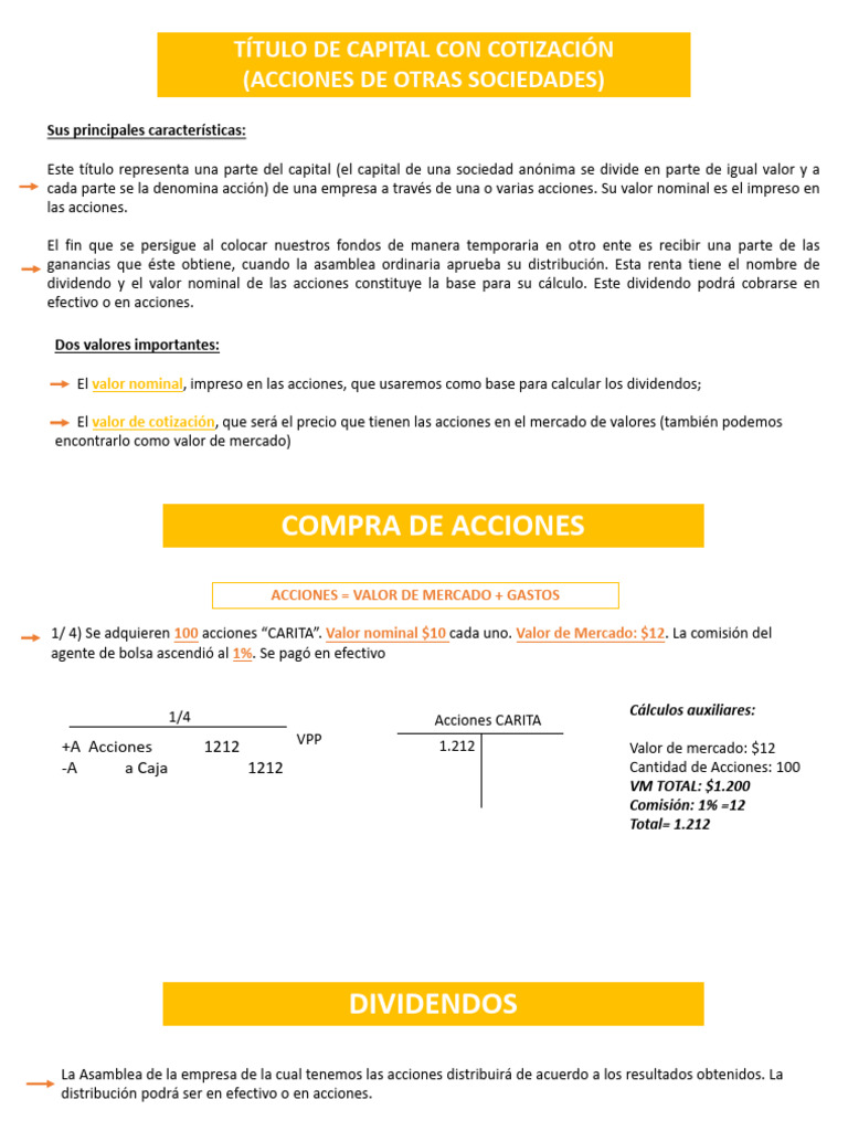 Acciones Pdf Compartir Finanzas Dividendo