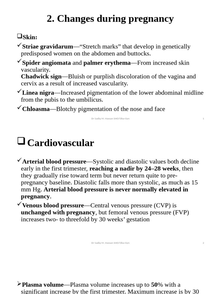 Physiological Changes in Pregnancy | PDF | Blood Pressure | Kidney