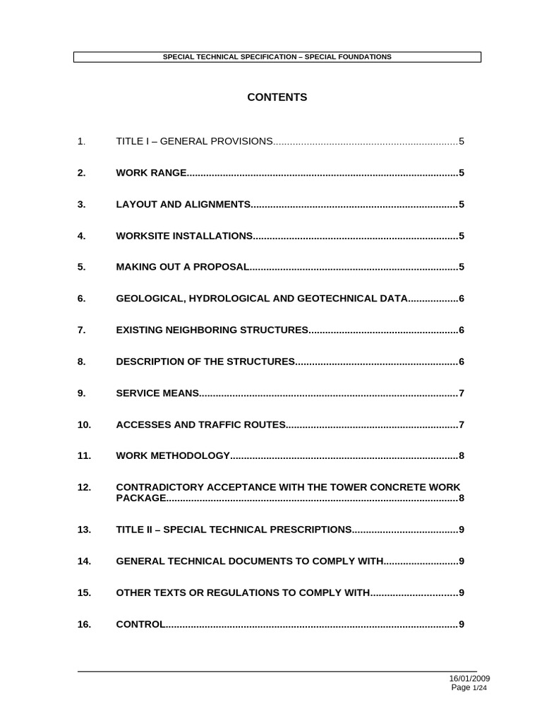 Special Foundations Technical Specification | PDF | Concrete ...