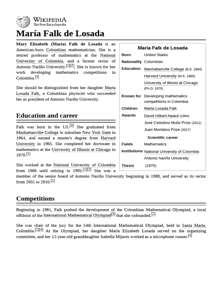 María Falk de Losada: Math Pioneer | PDF | Mathematics