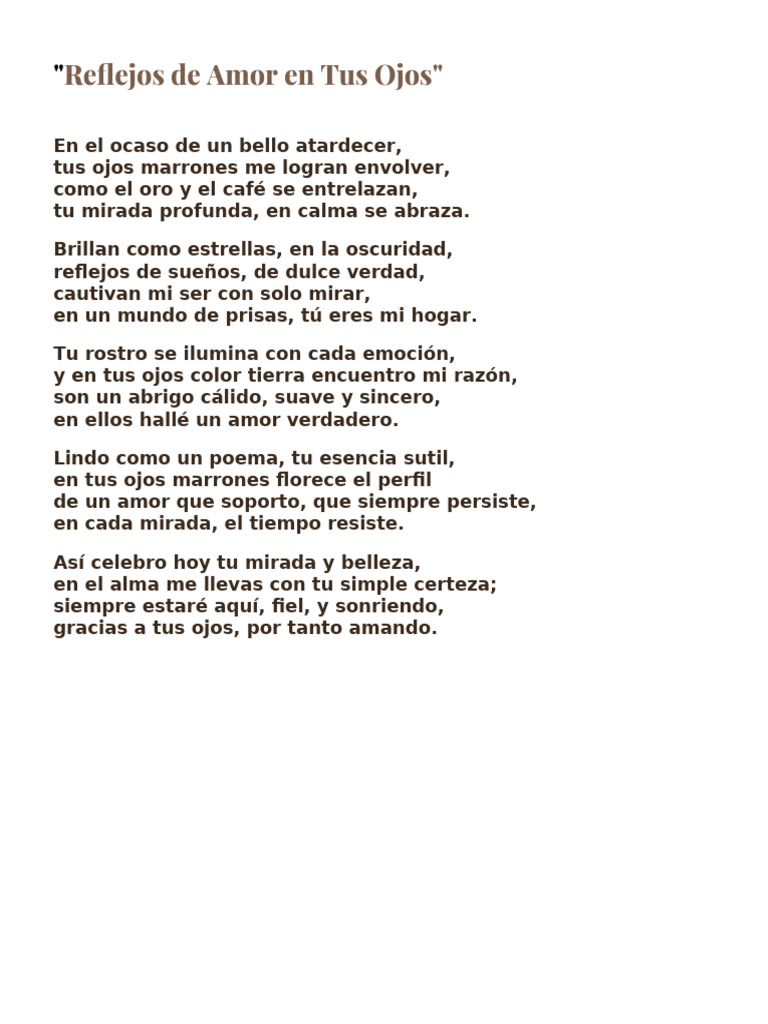Reflejos de Amor en Tus Ojos | PDF