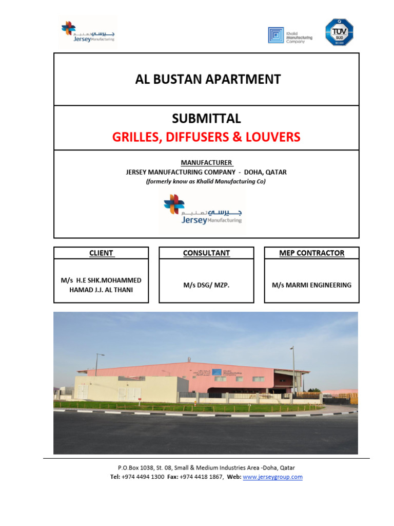 Grilles, Diffusers & Louvers Submittal | PDF | Duct (Flow) | Building ...
