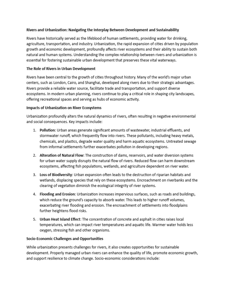 River and urbanization | PDF | River | Water Pollution