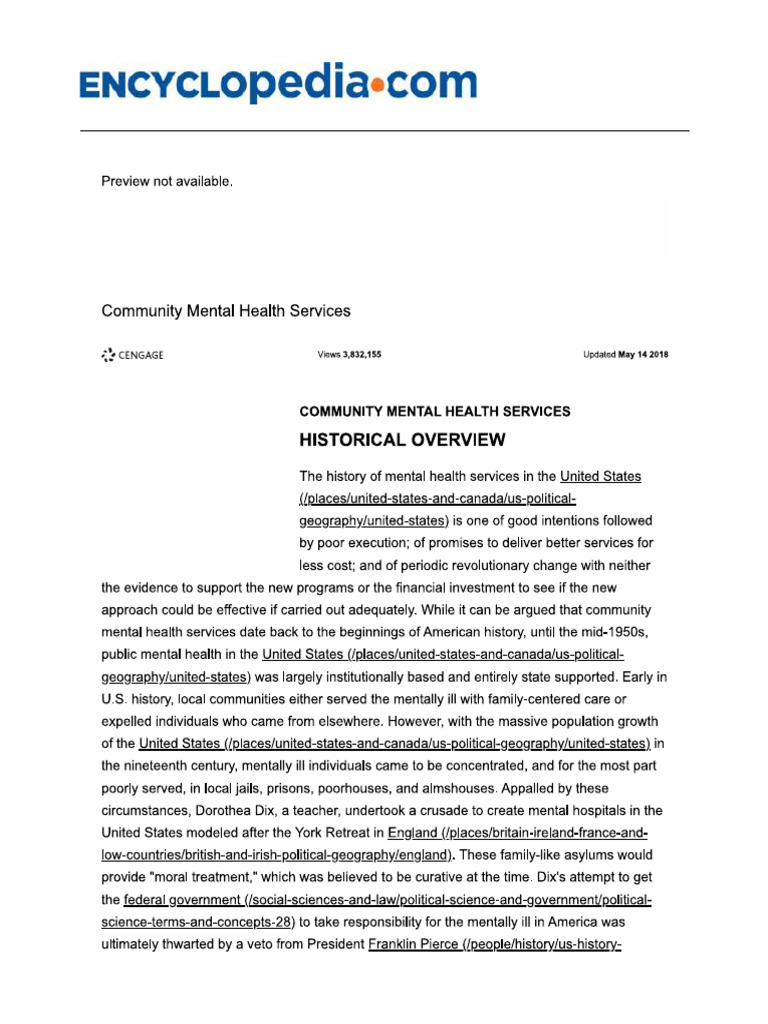 Community Mental Health Services - Cengage | PDF