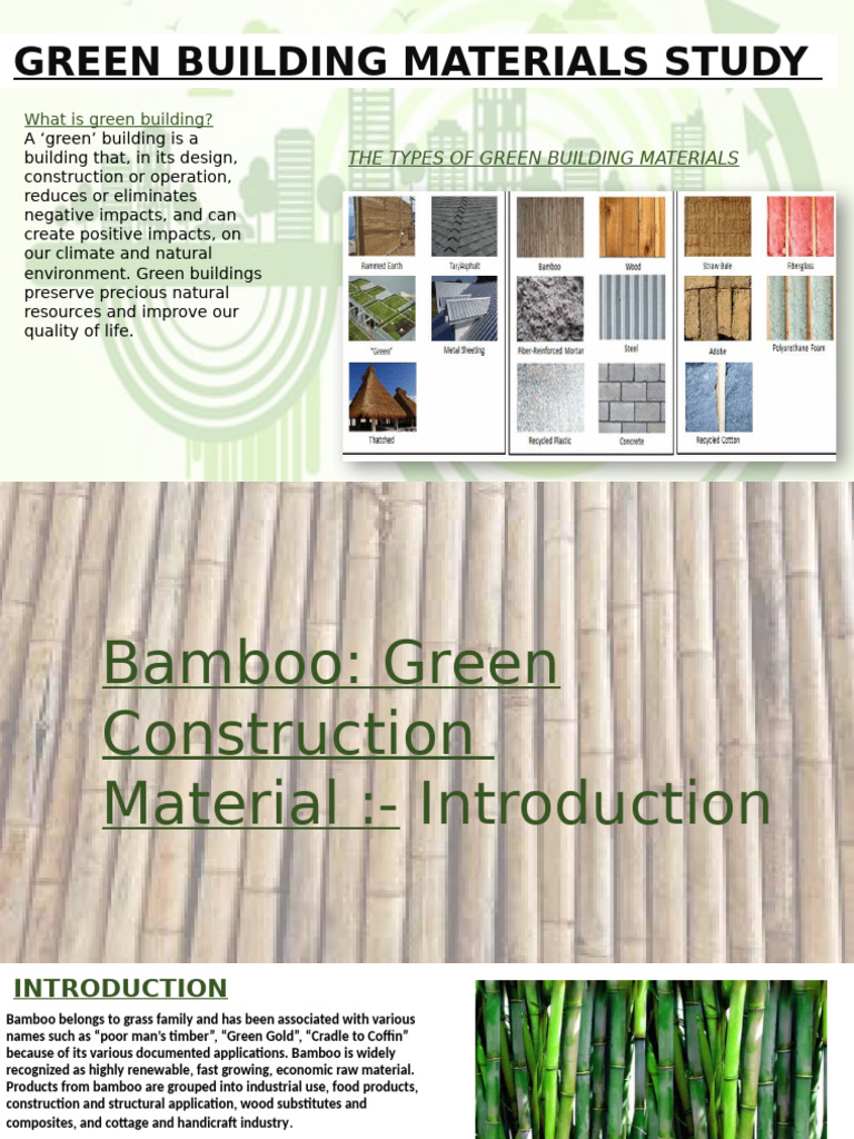 Building Sustainable Materials Bamboo and Rammed Earth | PDF | Building ...