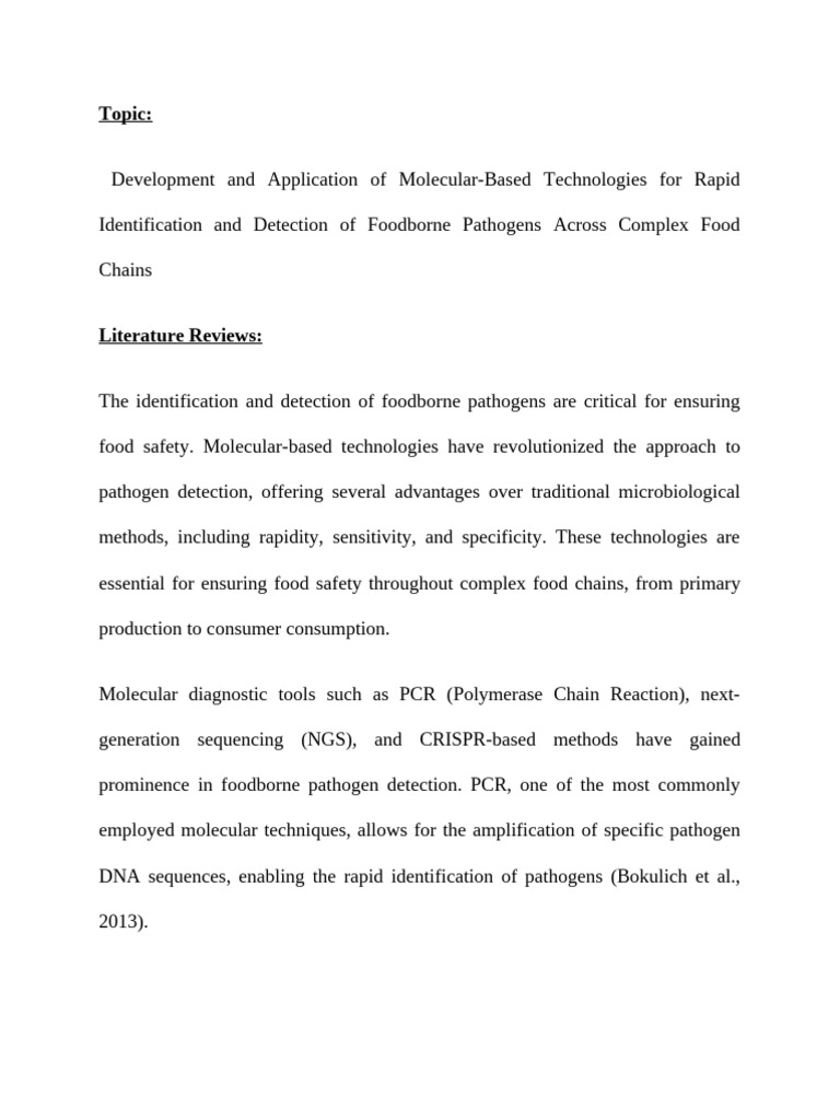 Rapid Detection of Foodborne Pathogens | PDF | Polymerase Chain ...