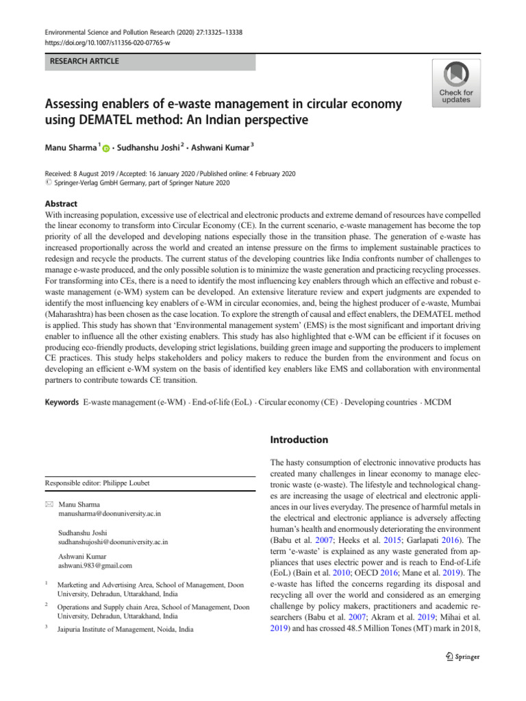 E-Waste Management in Circular Economy | PDF | Electronic Waste | Economies