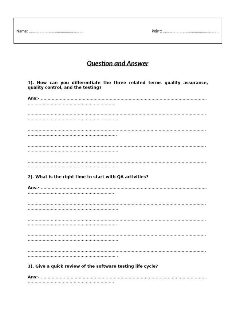 Software Testing and QA Q&A Guide | PDF | Software Engineering ...