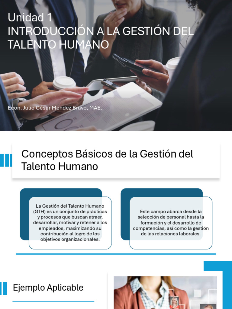 Unidad 1 INTRODUCCIÓN A LA GESTIÓN DEL TALENTO HUMANO | PDF | Gestión ...