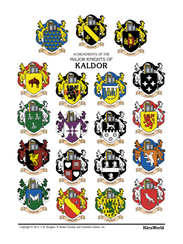 Major Knights of Kaldor v3 | PDF | Feudalism | Heraldry