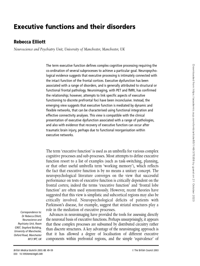 49 | PDF | Executive Functions | Prefrontal Cortex