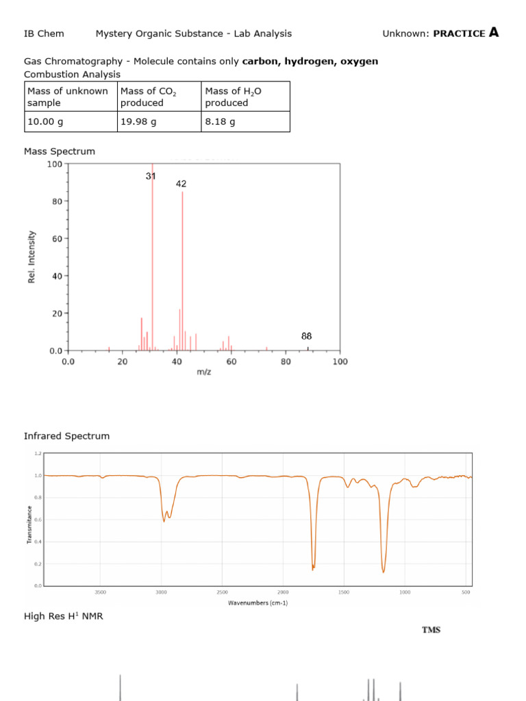 Mystery Organic Substance - Lab Analysis - Information PRACTICE | PDF