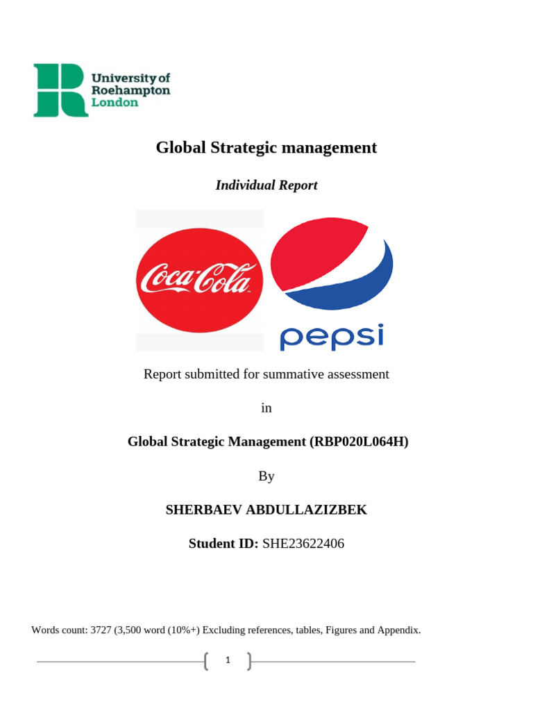 Global Strategic Management Individual Report 2003818 691163410 | PDF ...