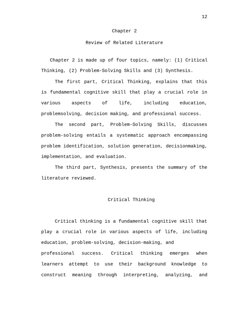 Chapter 2 Medjo Final 1 | PDF | Critical Thinking | Thought
