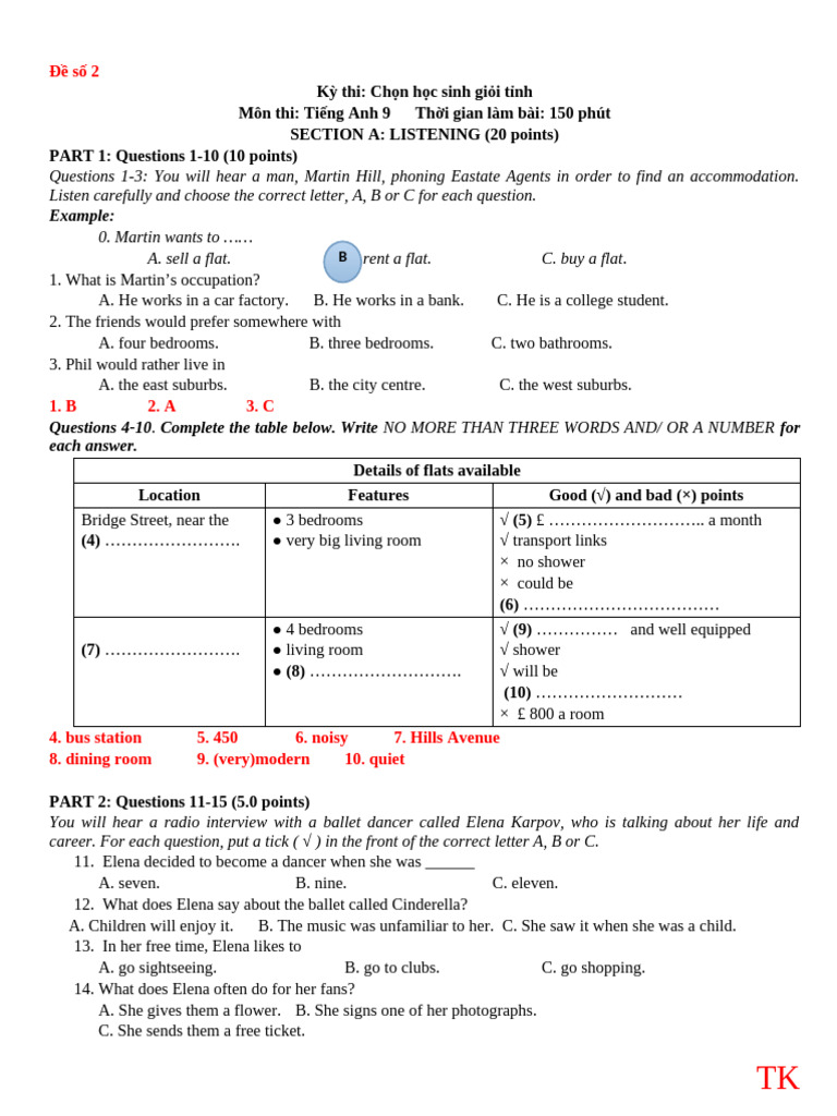 English Exam for Grade 9 Students | PDF | William Mc Kinley | Water