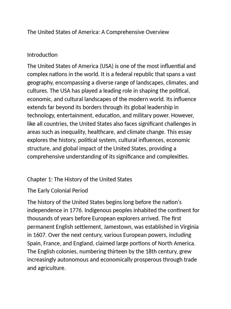The United States of America Part 1 | PDF | The United States | History ...