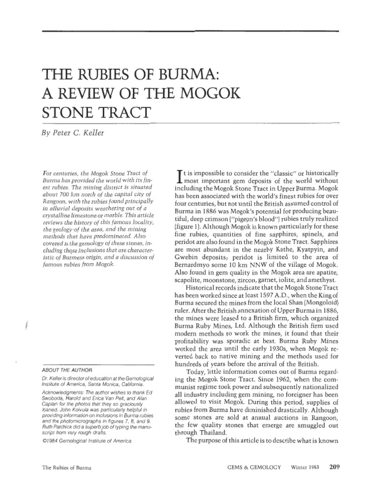The rubies of burma a review of the mogok stone tract 3 pdf rock