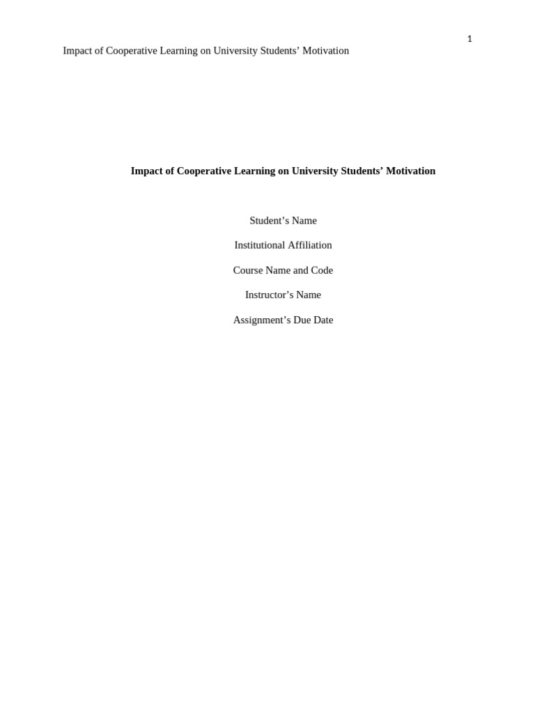 Cooperative Learning Research | PDF | Motivation | Motivational