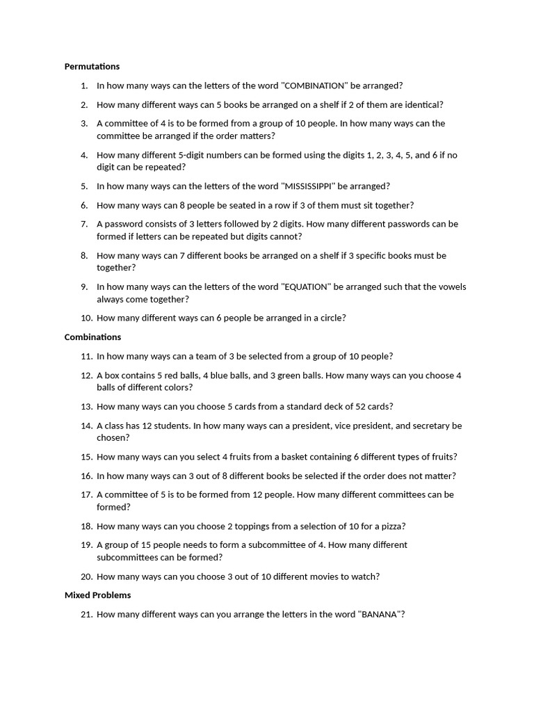 Permutations Pdf Mathematics Mathematical Analysis