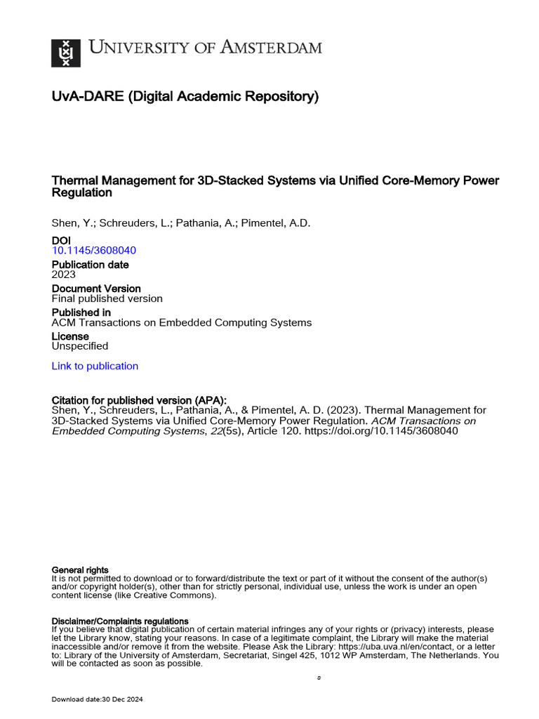 Thermal Management For 3D-Stacked Systems | PDF | Computer Engineering ...