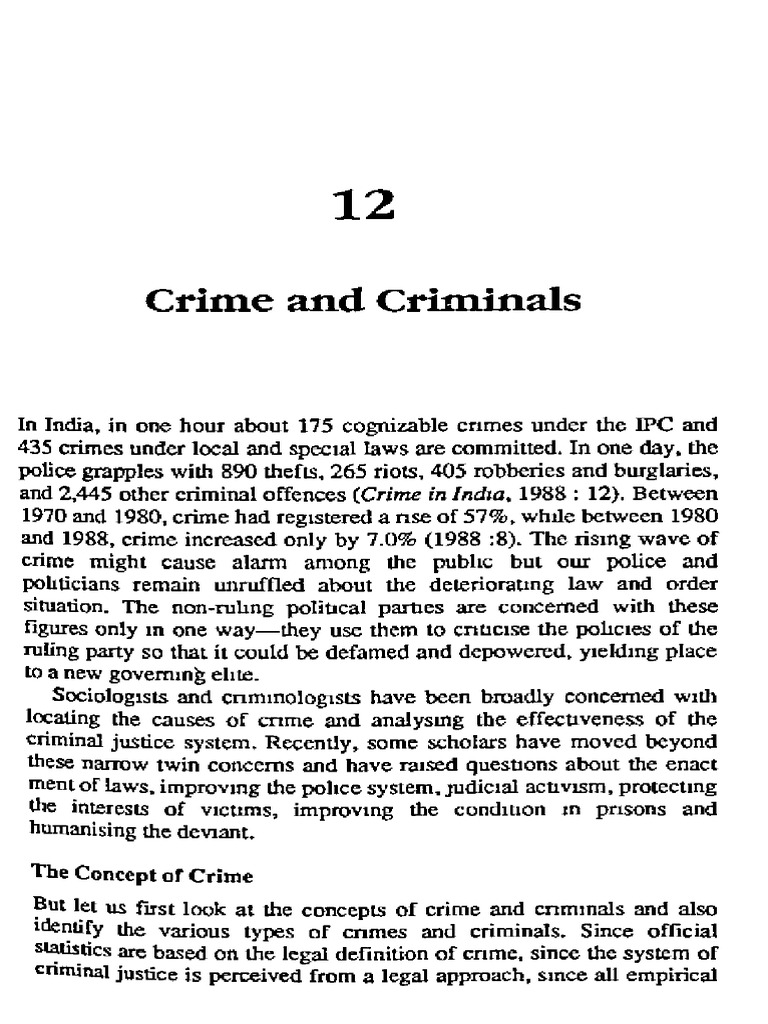 Crime and Criminals | PDF