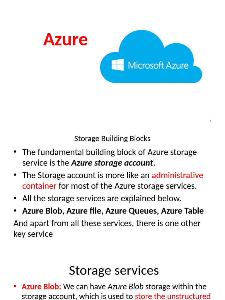 3 Storage Building Blocks | PDF | Backup | Microsoft Azure