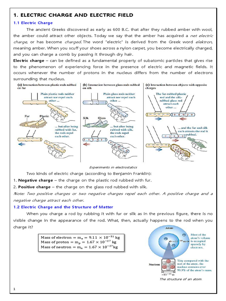 Net Force on Charge in Electric Field | PDF | Electric Charge ...