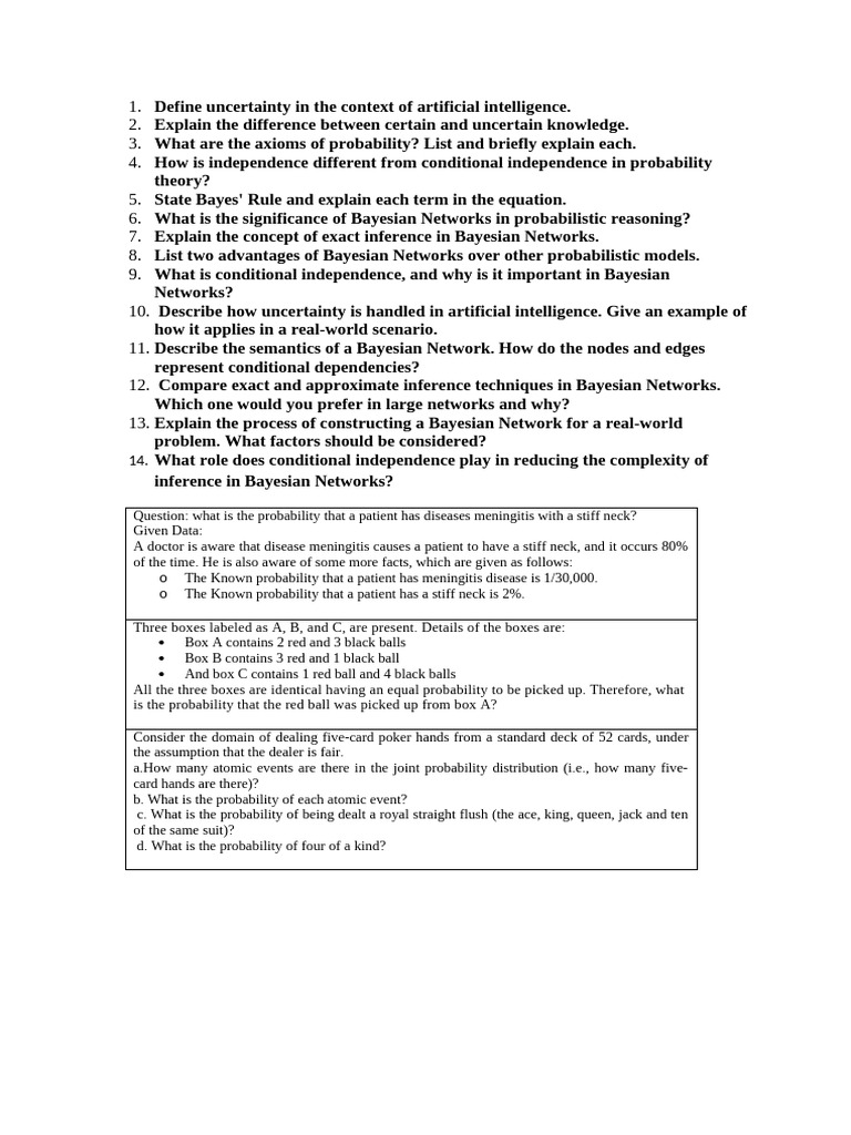 Unit 6 | PDF | Bayesian Network | Bayesian Inference