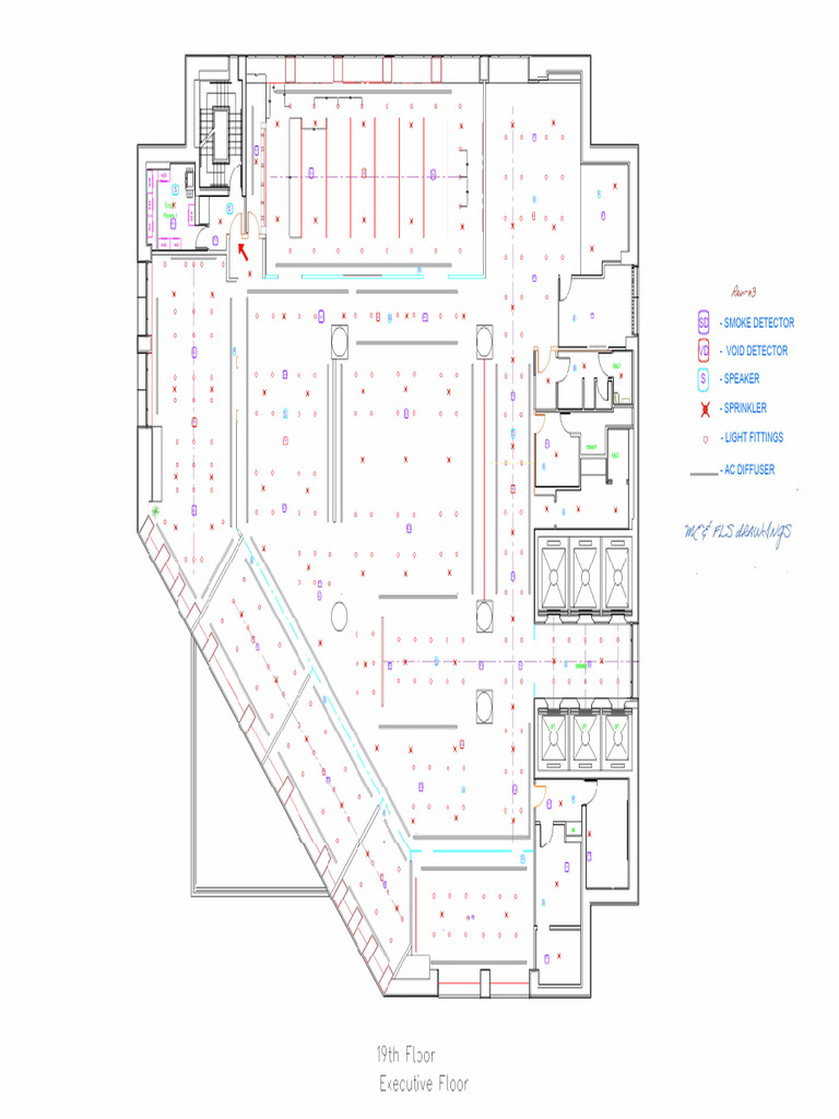 19th Floor-Proposed Sprinkler Layout ME Rev 03, 7.11.24 | PDF