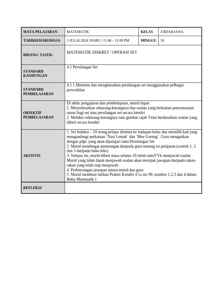 RPH 4 Bijak 3 Julai | PDF