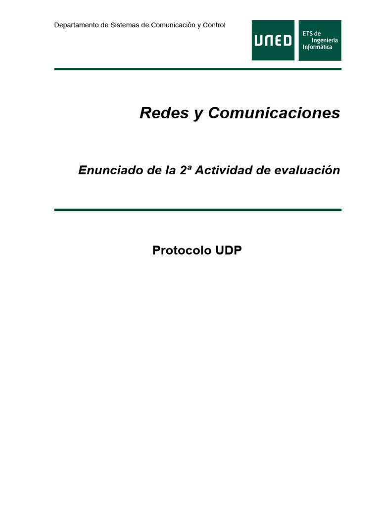 Actividad Práctica sobre Protocolo UDP | PDF | Ciencias de la ...