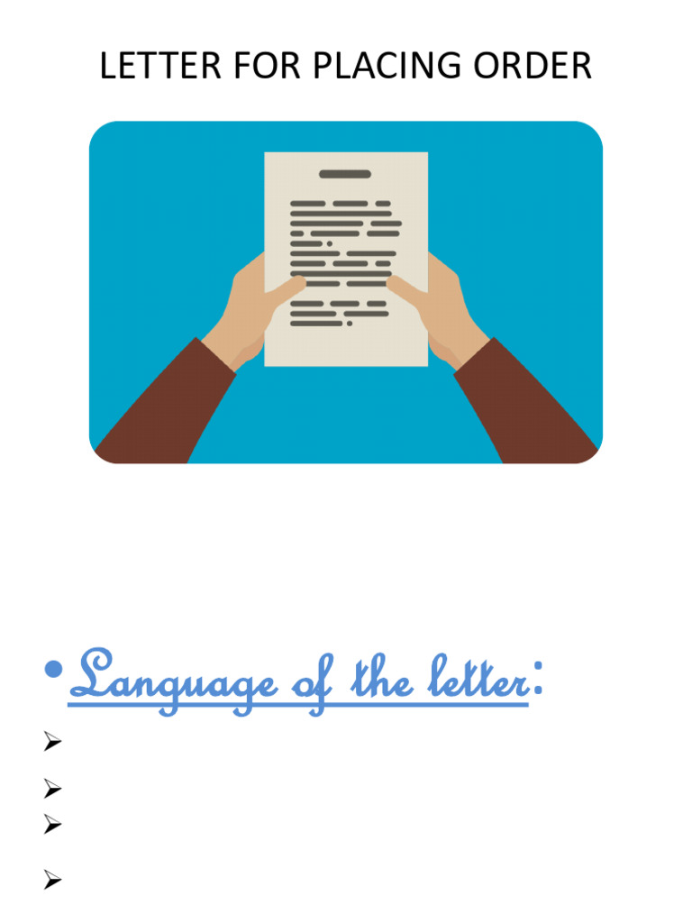 Formal Letter for Placing Order | PDF | Cricket