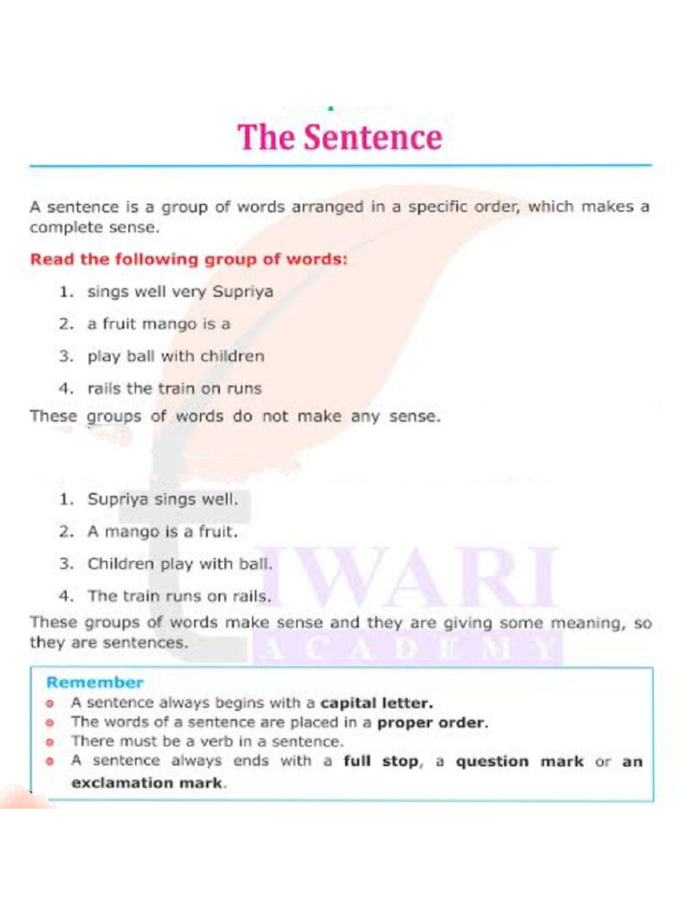 Class 5 TH English (Grammar) | PDF