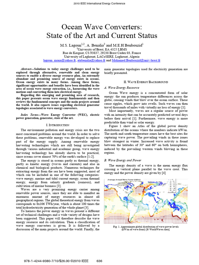 2010 Ocean Wave Converters State of The Art and Current Status | PDF ...