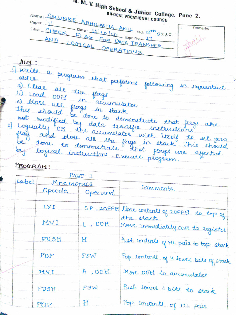 flag_register | PDF | Mathematical Notation