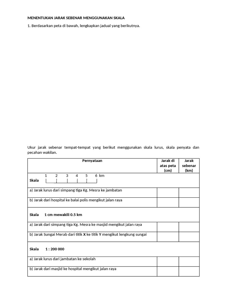 Bab 1 Menentukan Jarak Sebenar Menggunakan Skala Pdf