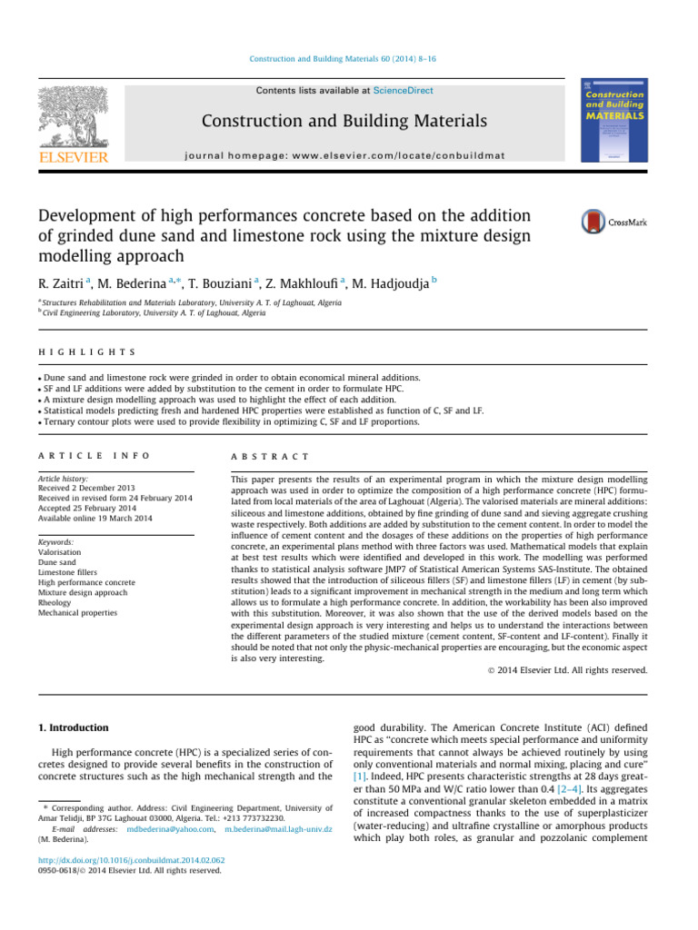 High Performance Concrete with Local Additions | PDF | Concrete | Cement