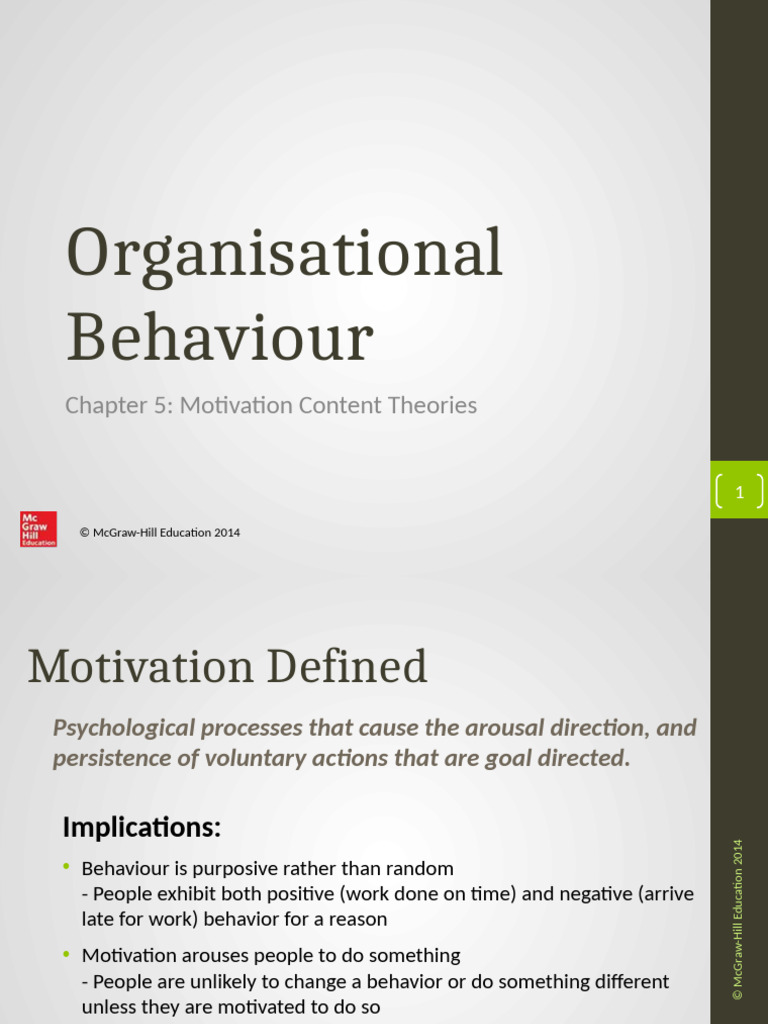 Motivation Theories in Organizational Behavior | PDF | Motivational ...