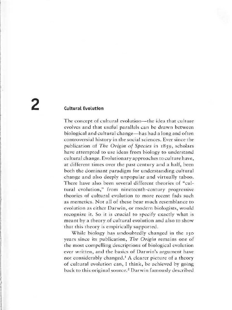Cultural Evolution | PDF | Evolution | Observation