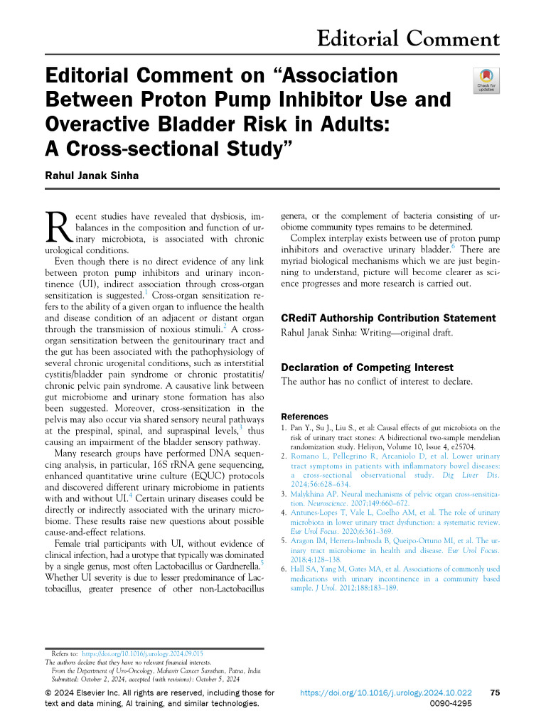 Sinha - Comment On Association Between Proton Pump Inhibitor Use and ...