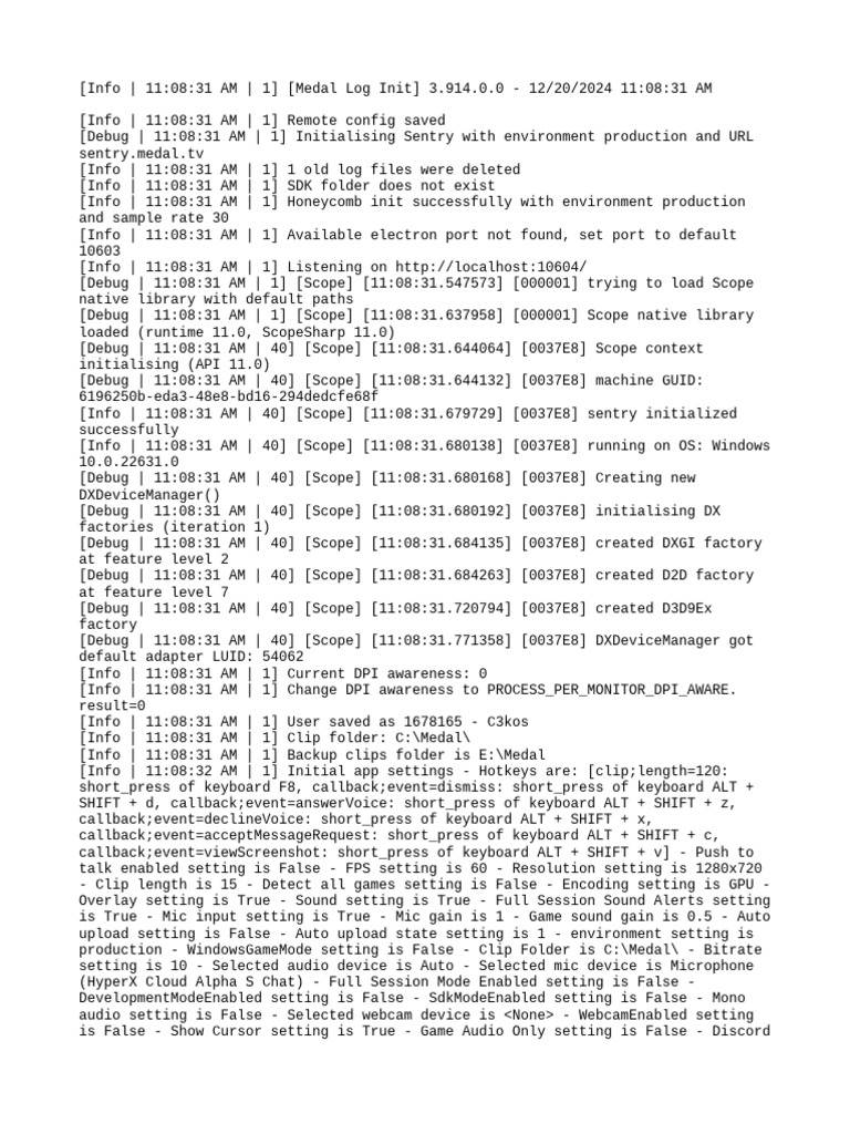 Medal Log Initialization Report | PDF | Computer Hardware | Computer ...