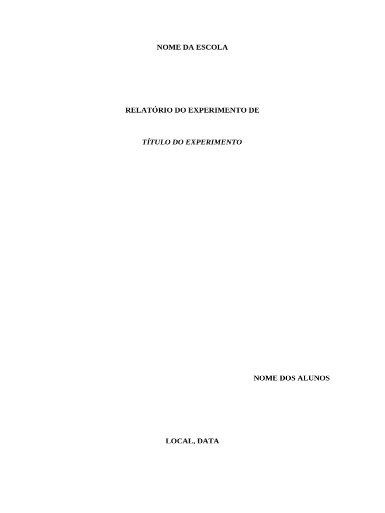 Relatório de Experimento Científico | PDF