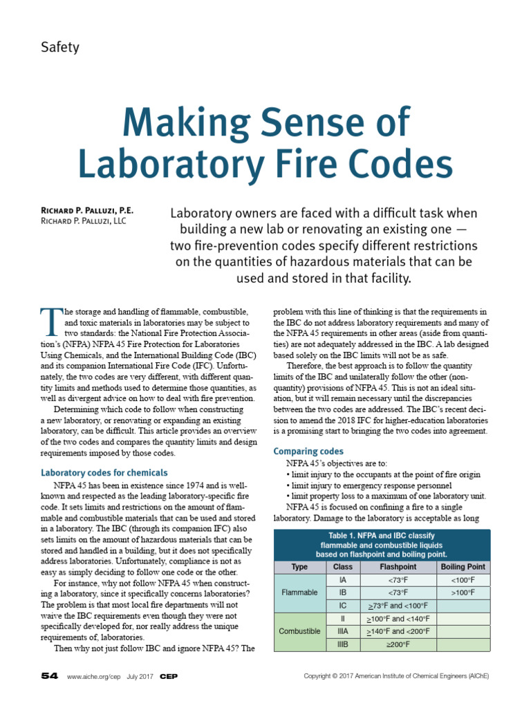 Excellent On Mkaing Sense of Laboratories Fire Codes ASSP | PDF | Fire ...
