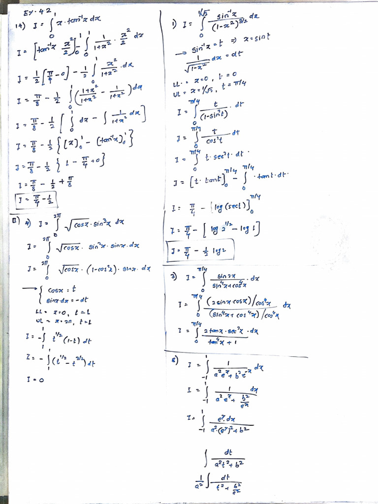 Exercise 4.2 (3) Definite Integration | PDF