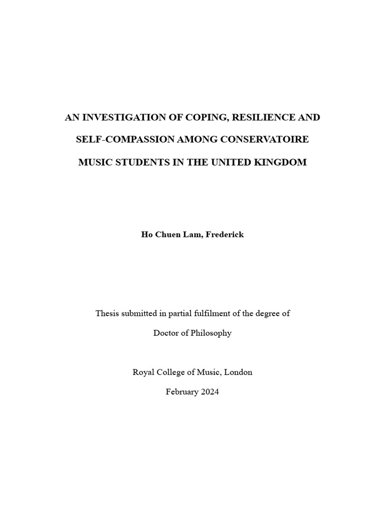 An Investigation of Coping Resilience and Self Compassion - PHD Thesis ...