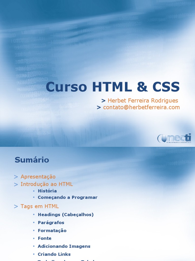 CursoHTMLeCSS Part1 | PDF